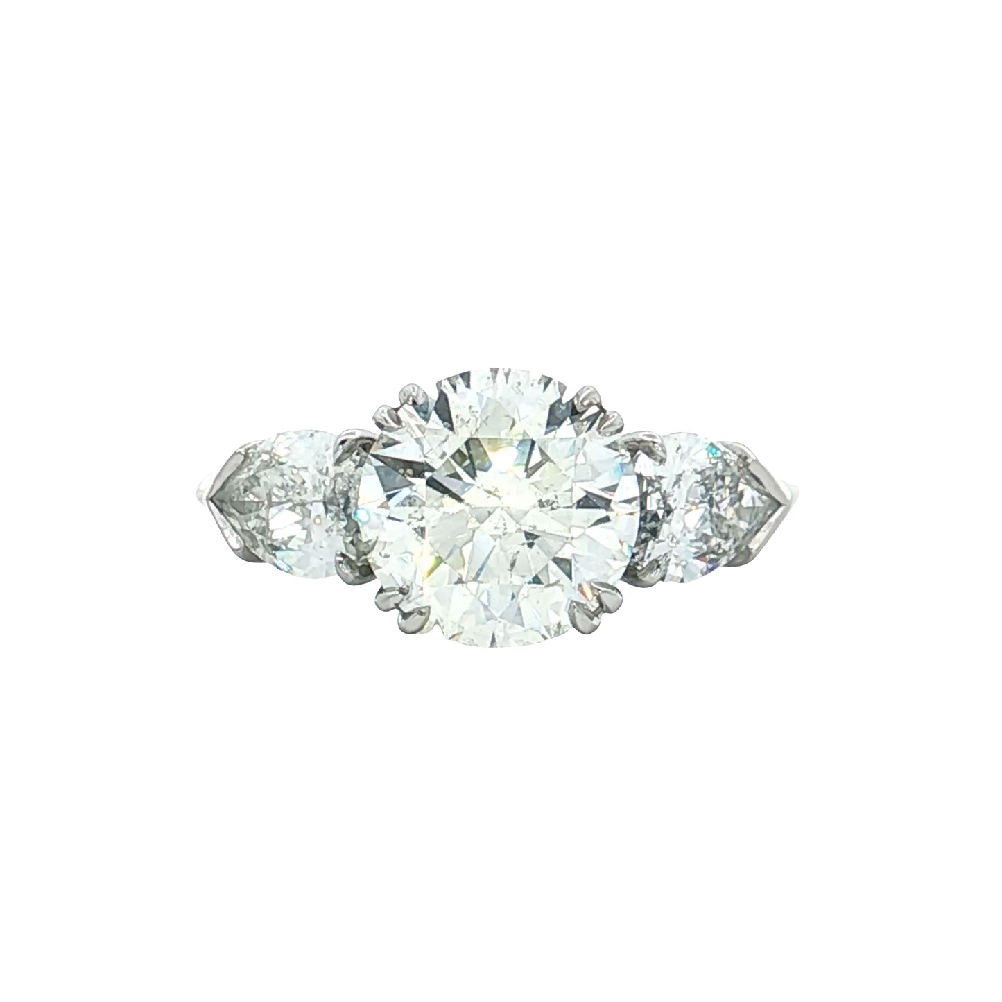 2.39 Three Stone Diamond Engagement Ring Platinum