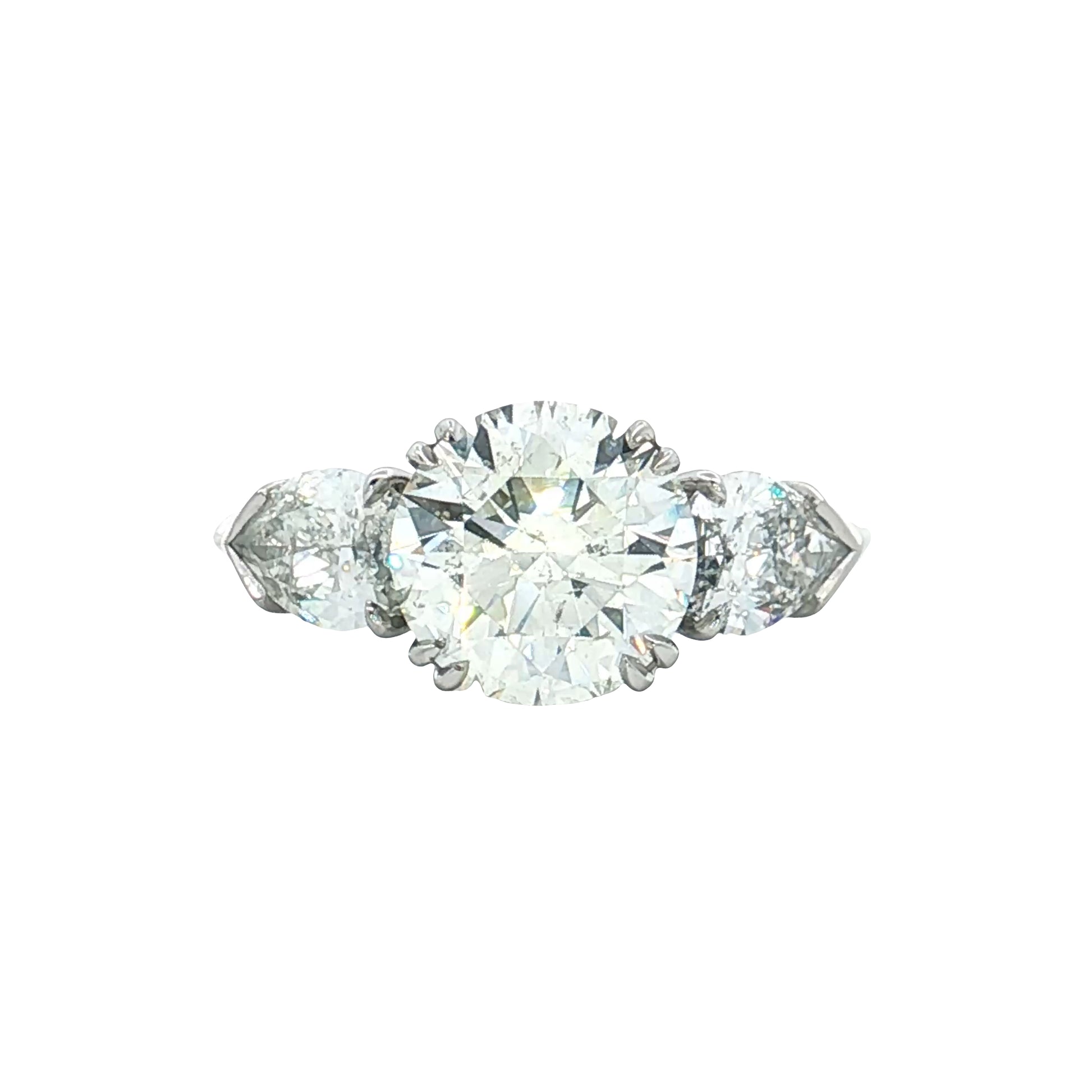 2.39 Three Stone Diamond Engagement Ring Platinum