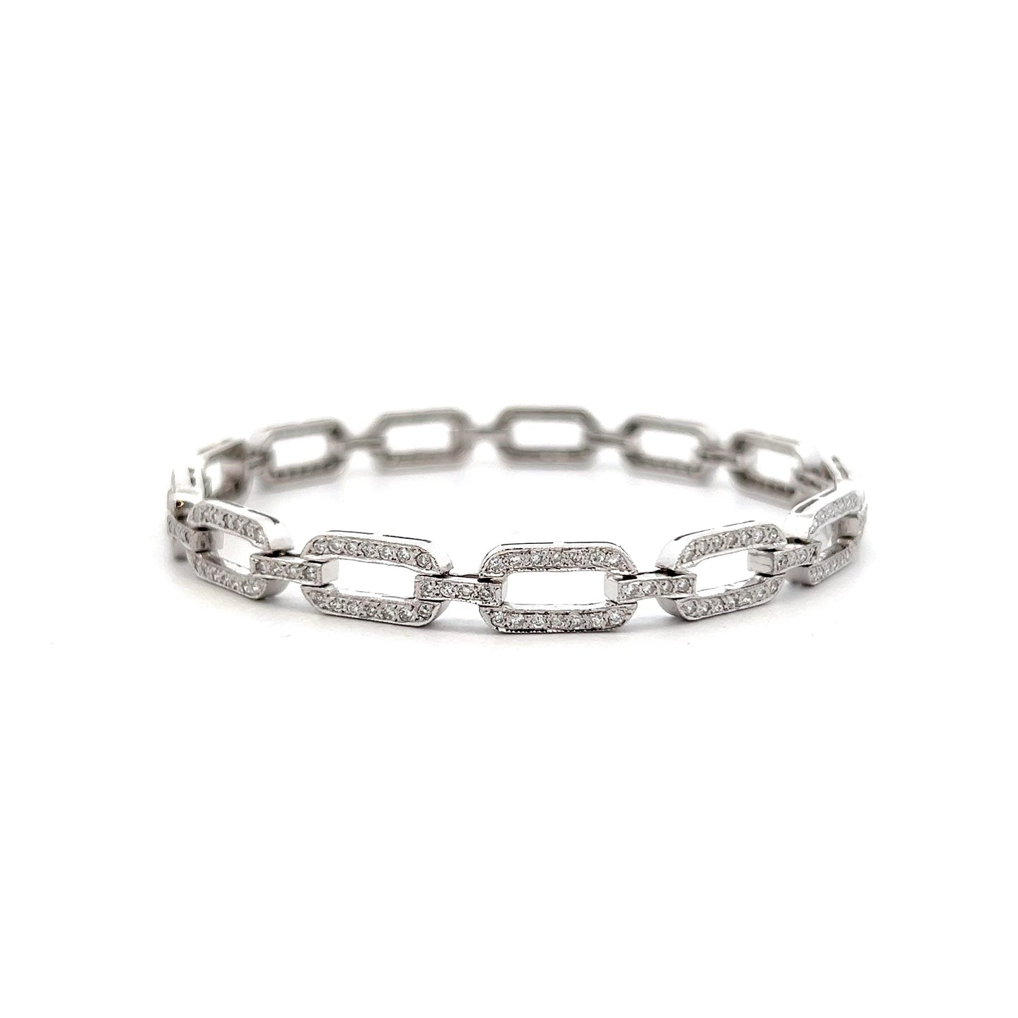2.40 Geometric Pave Diamond Link Bracelet 18k