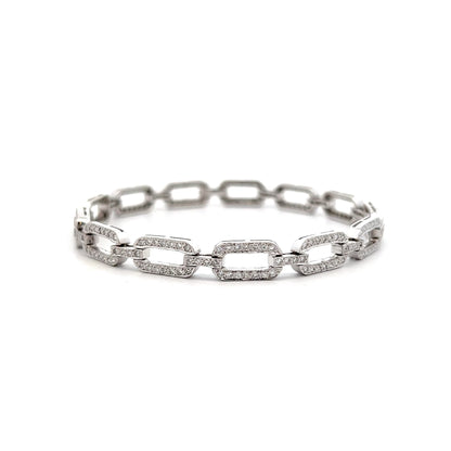 2.40 Geometric Pave Diamond Link Bracelet 18k