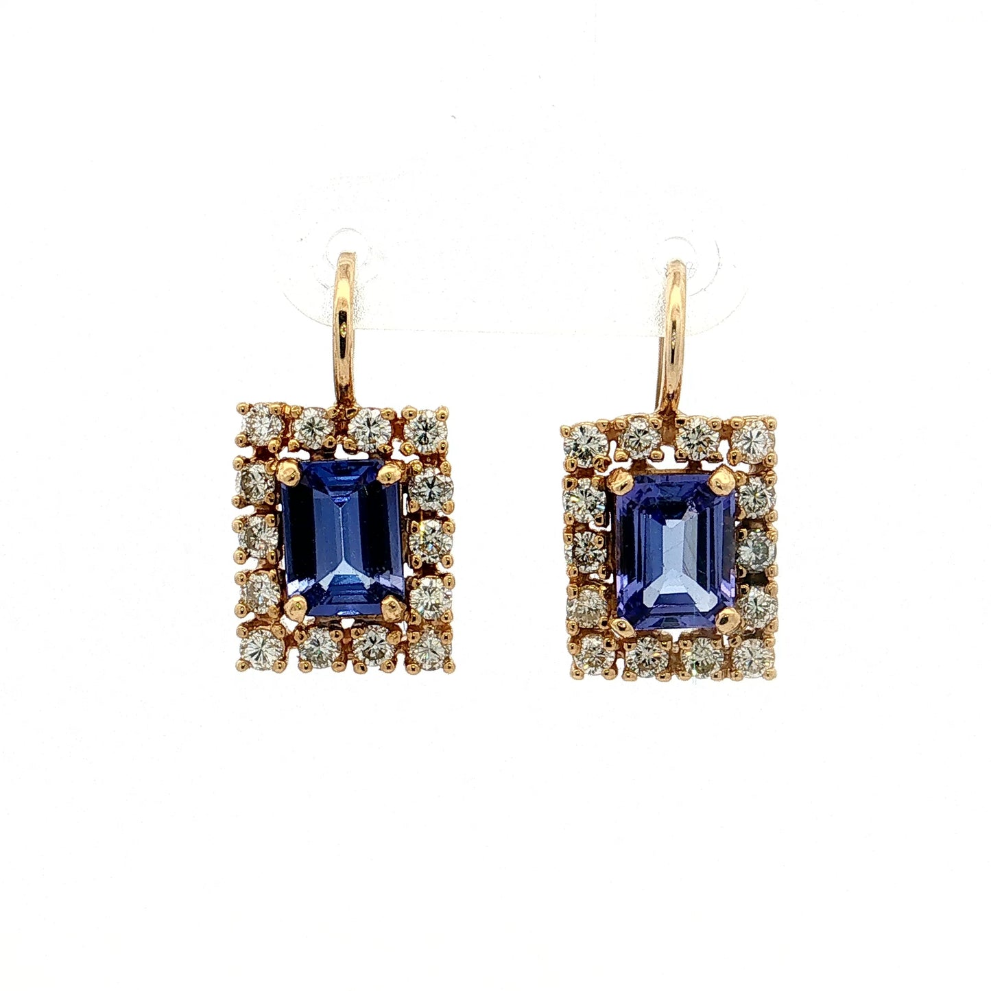 2.40 Tanzanite & Diamond Drop Earrings 18k