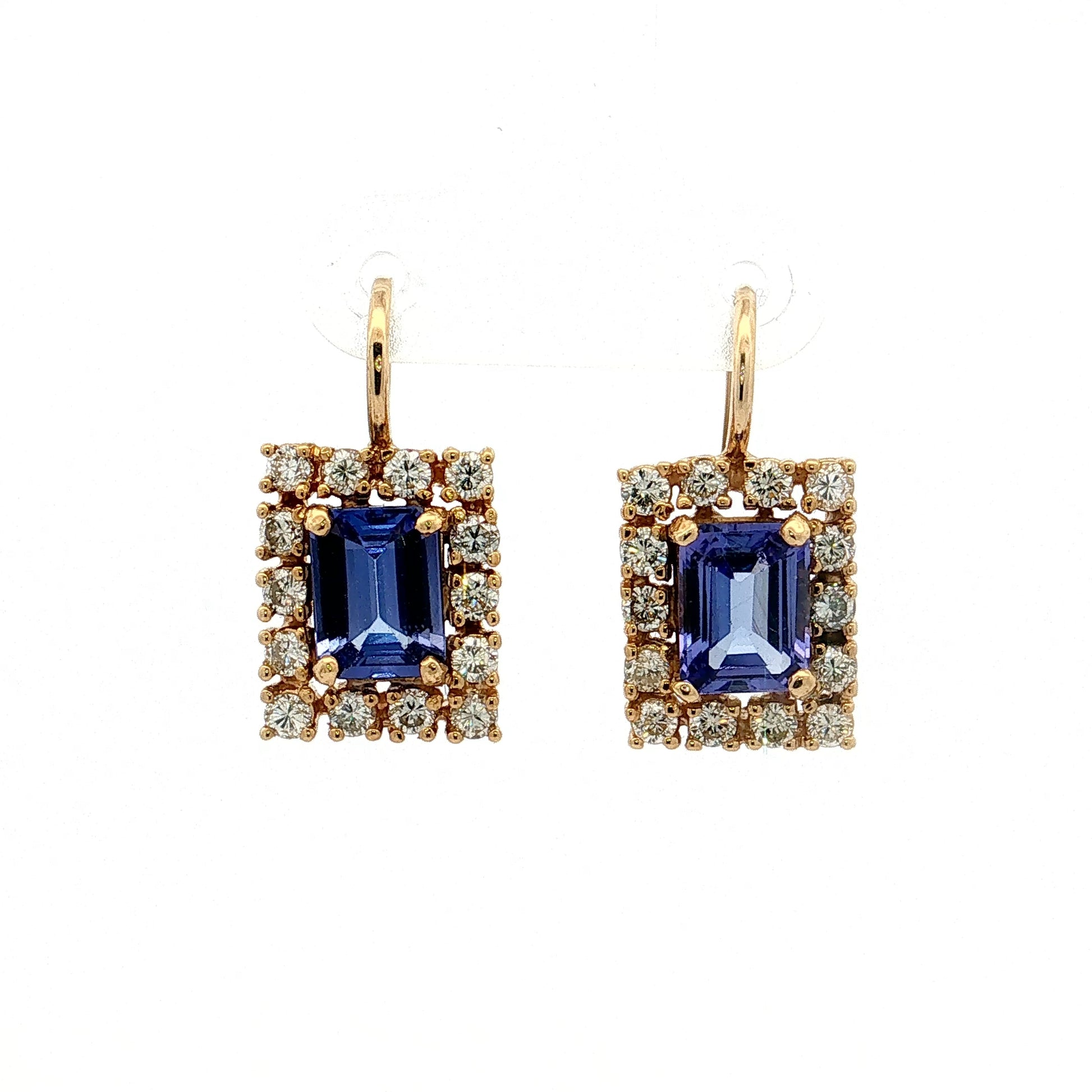 2.40 Tanzanite & Diamond Drop Earrings 18k