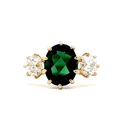 2.40 Tourmaline Three Stone Engagement Ring 14k
