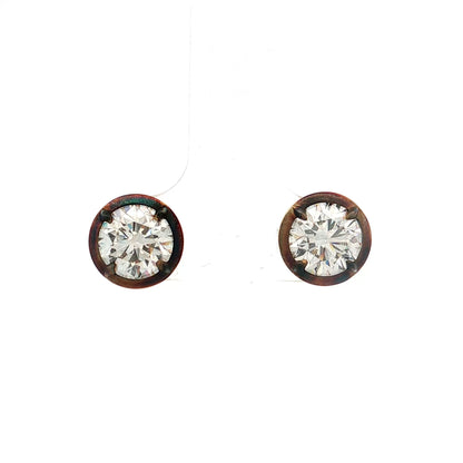 2.42 GIA Round Brilliant Diamond Stud Earrings 18k