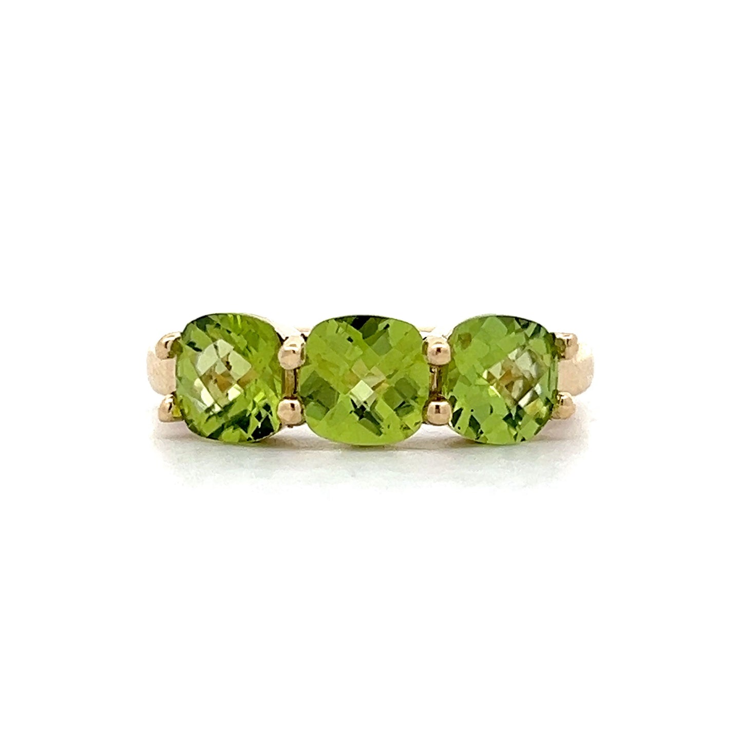 2.43 Peridot Three Stone Stacking Ring in 14k