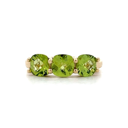 2.43 Peridot Three Stone Stacking Ring in 14k