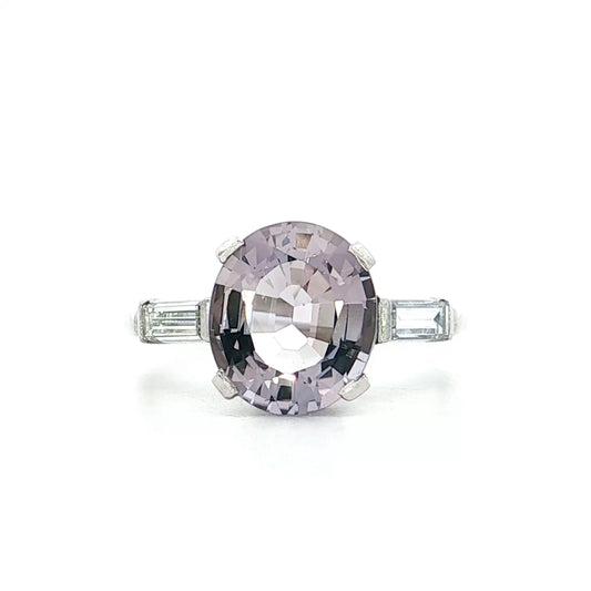 2.43 Vintage Lavender Spinel Engagement Ring in Platinum