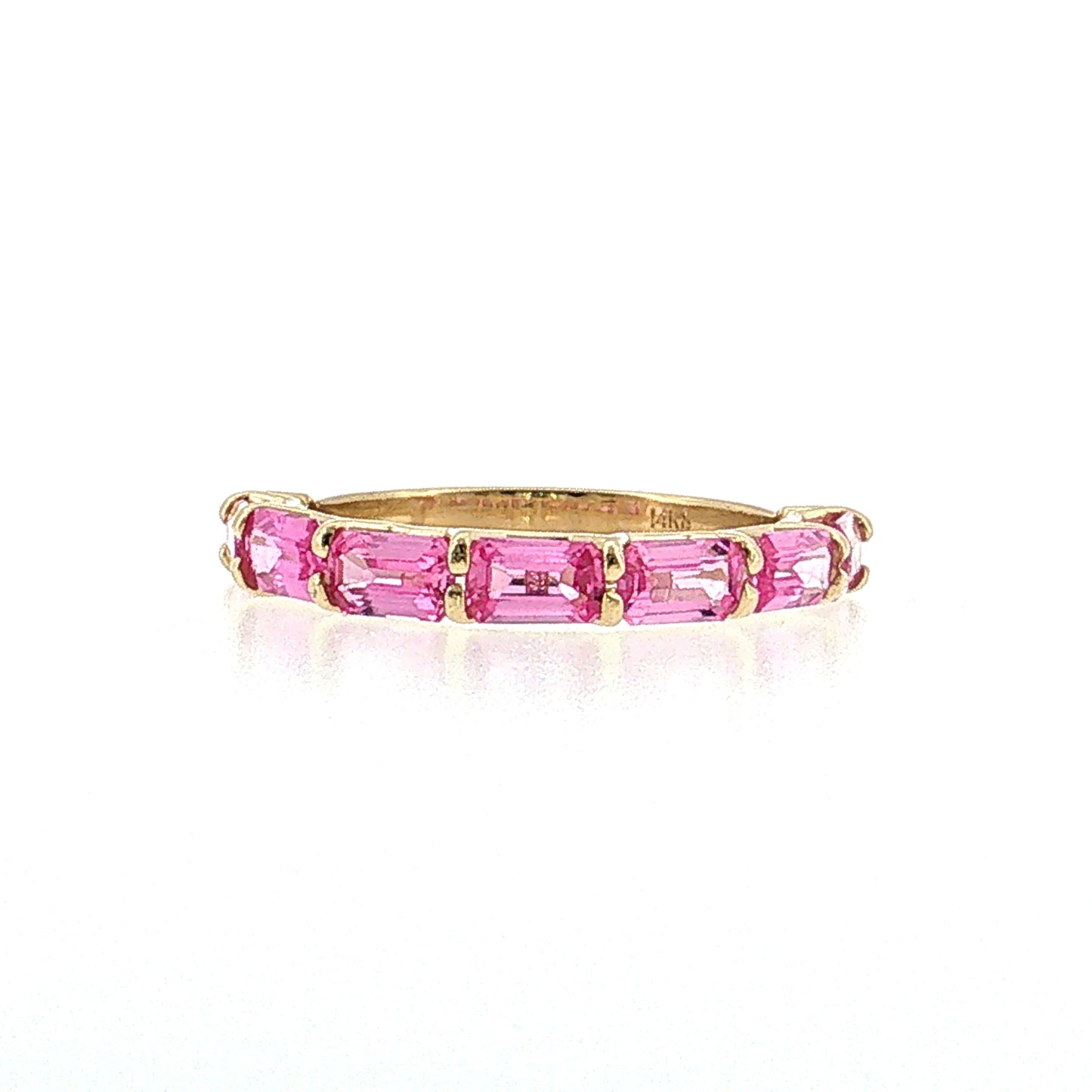 2.45 Baguette Sapphire Half-Eternity Ring 14k