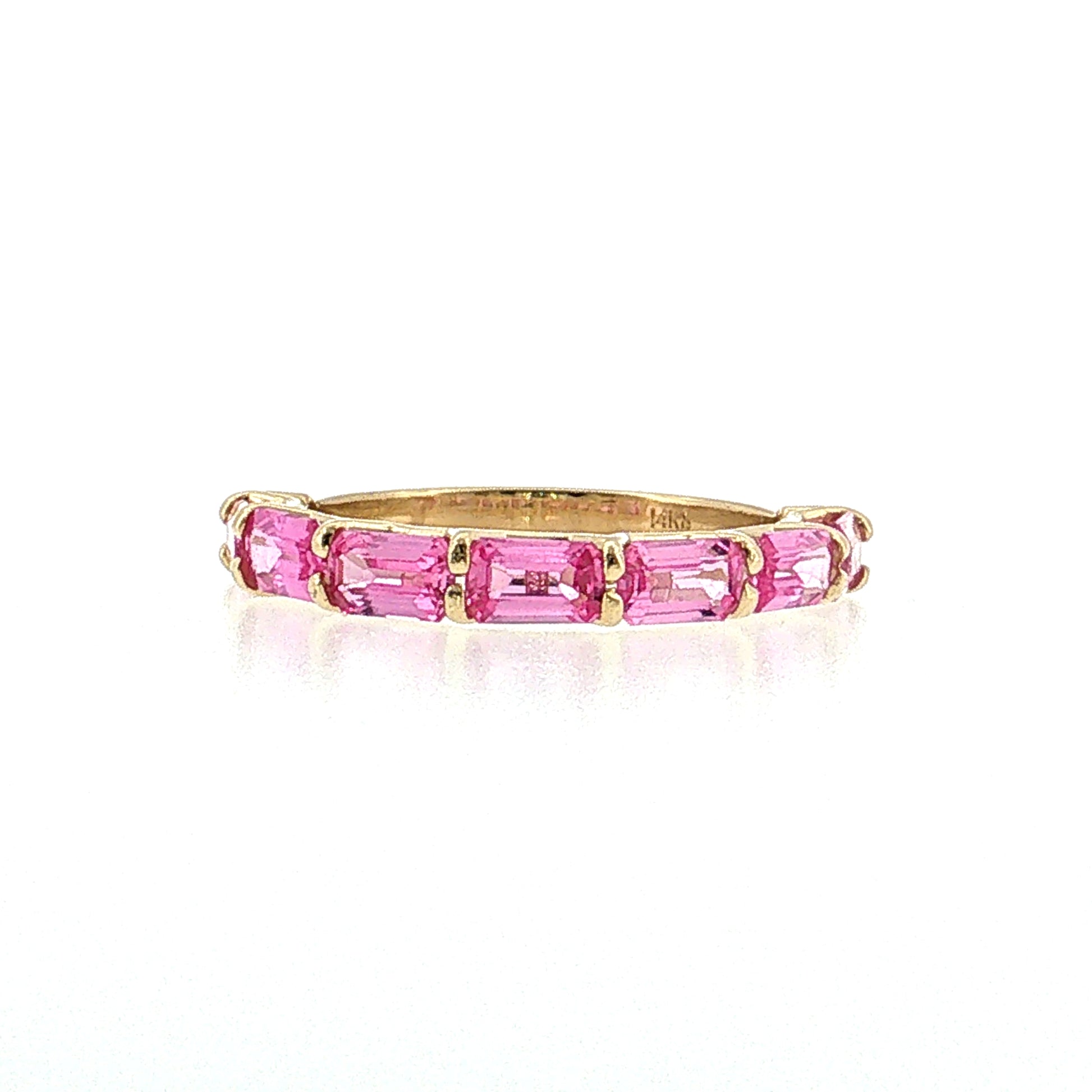 2.45 Baguette Sapphire Half-Eternity Ring 14k