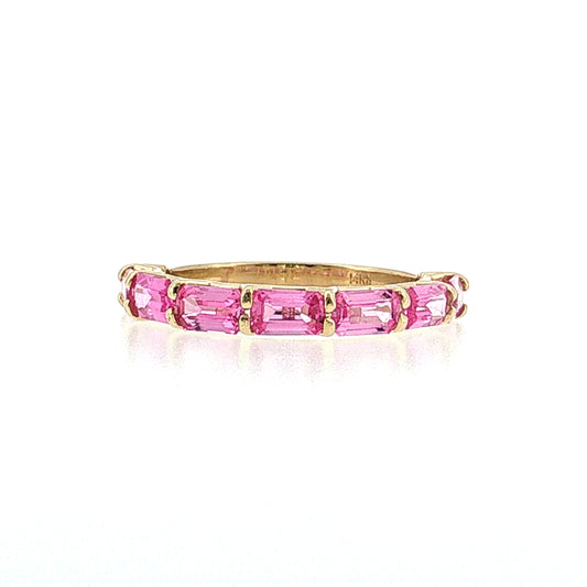 2.45 Baguette Sapphire Half-Eternity Ring 14k
