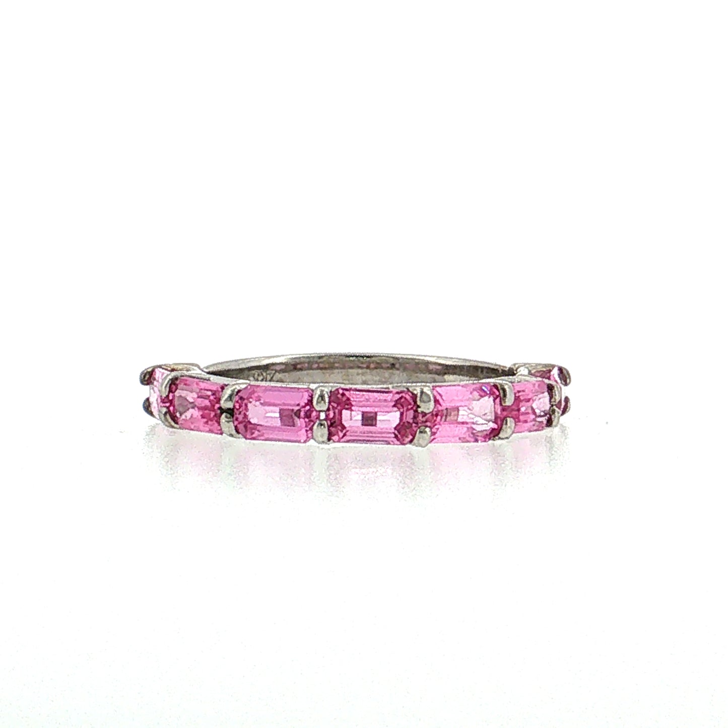 2.45 Sapphire Baguette Half-Eternity Ring 14k White Gold
