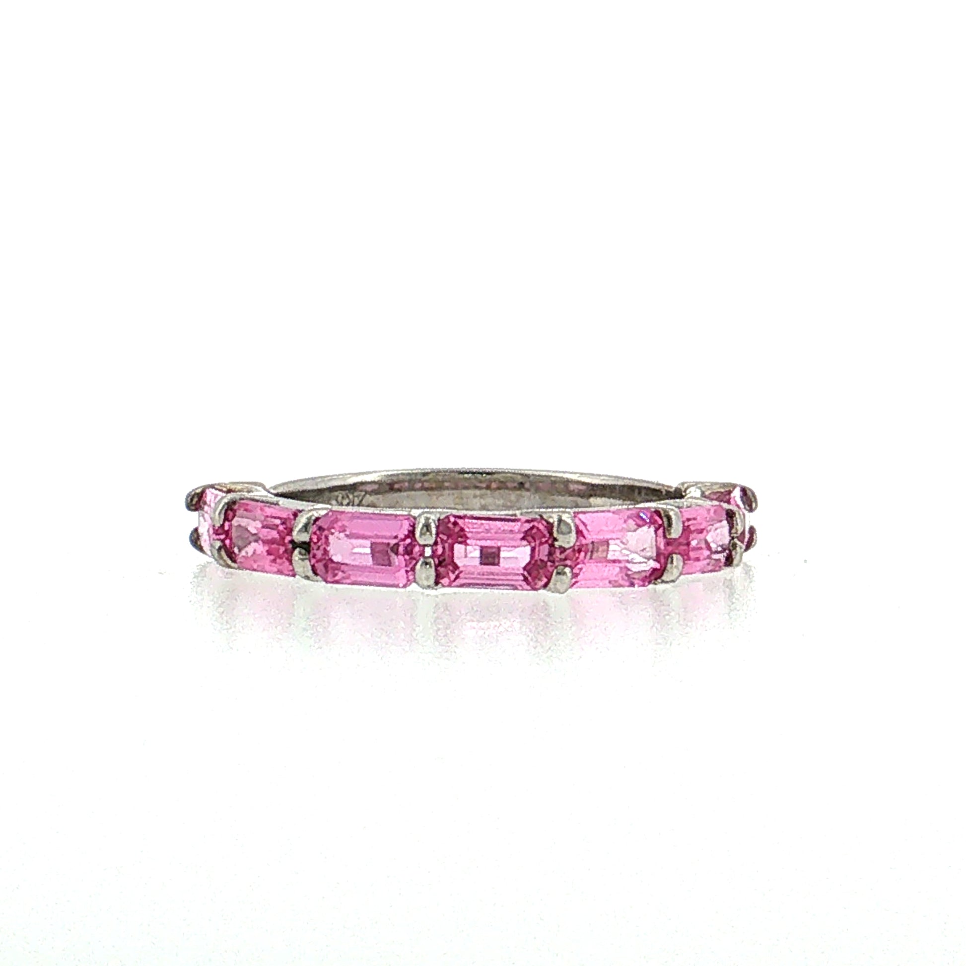 2.45 Sapphire Baguette Half-Eternity Ring 14k White Gold