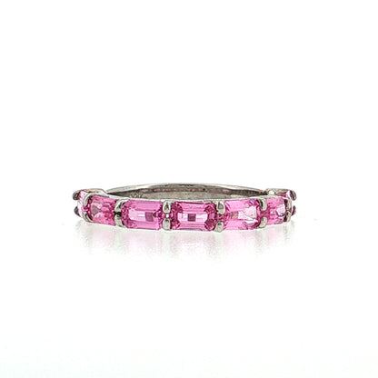 2.45 Sapphire Baguette Half-Eternity Ring 14k White Gold