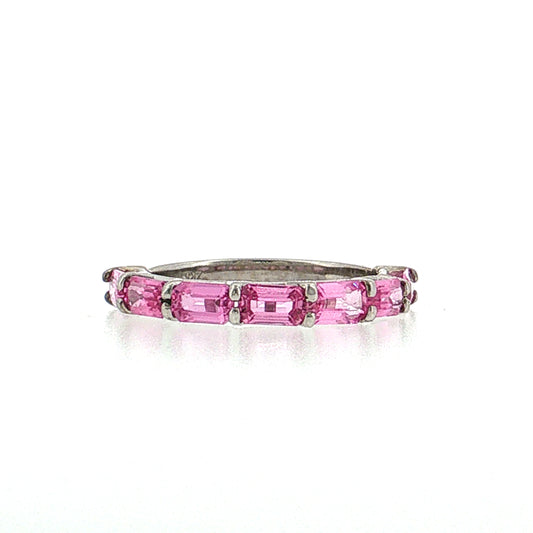 2.45 Sapphire Baguette Half-Eternity Ring 14k White Gold