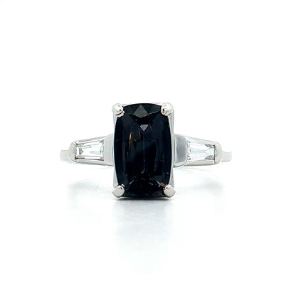 2.45 Vintage Cushion Cut Spinel Engagement Ring Platinum