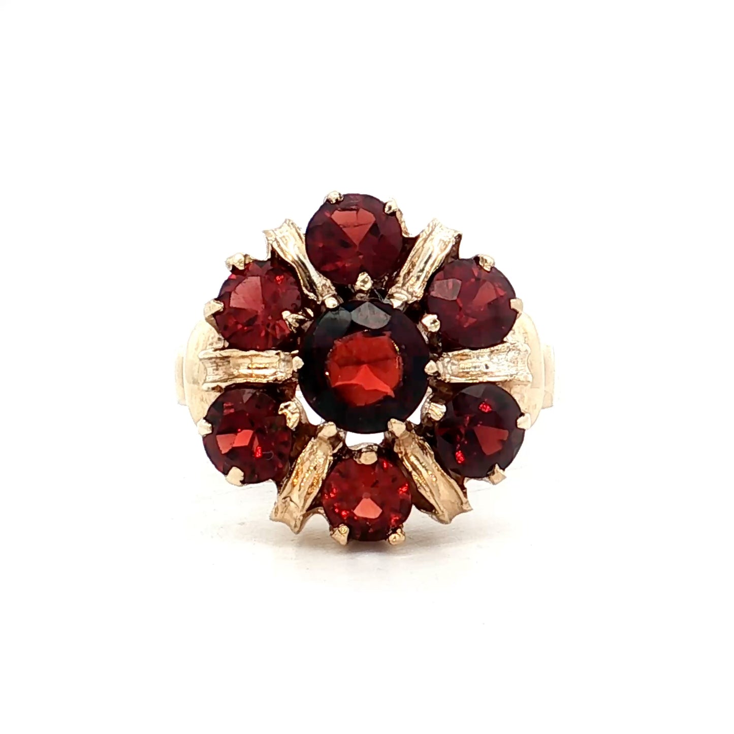 2.46 Vintage 1960s Garnet Cocktail Ring in 10k