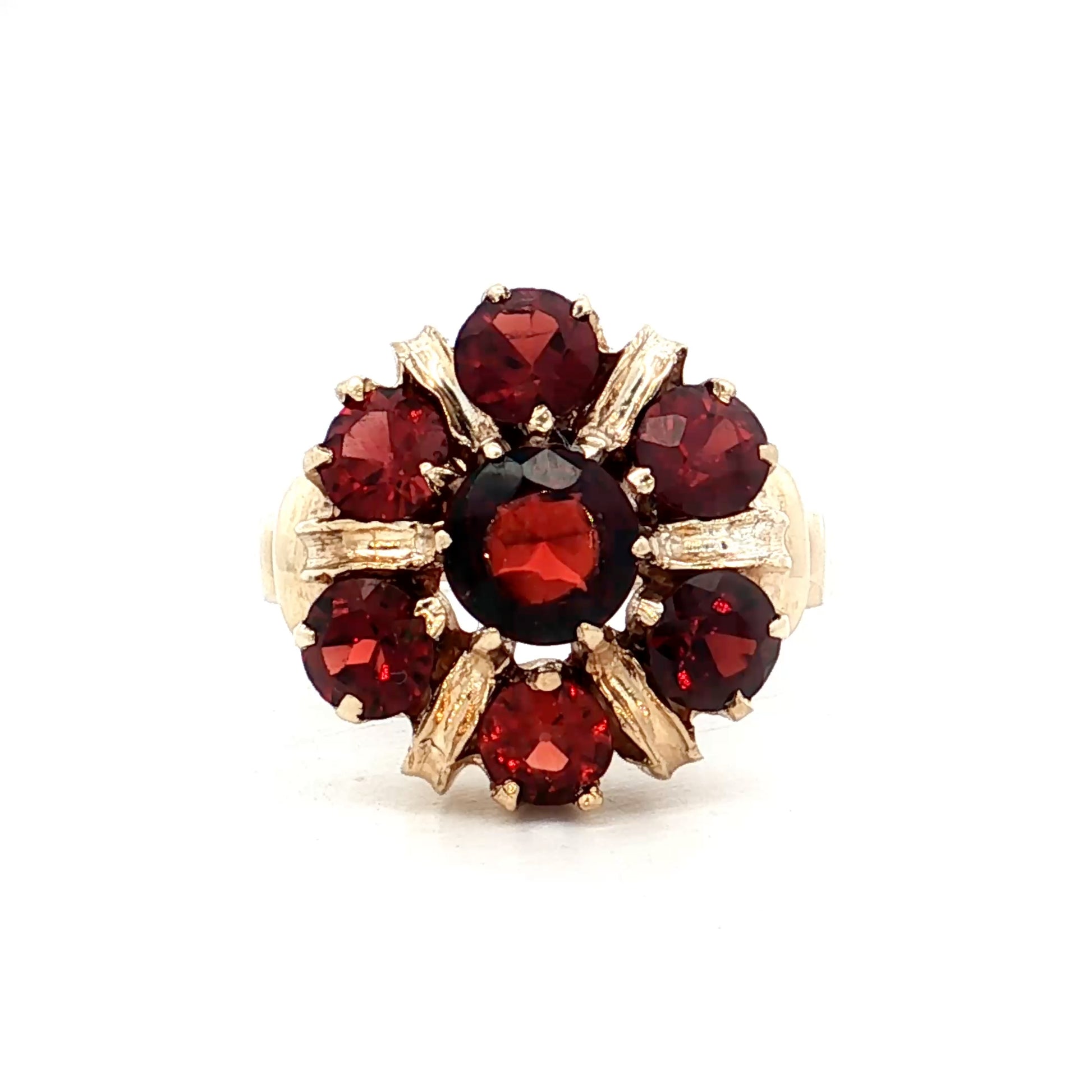 2.46 Vintage 1960s Garnet Cocktail Ring in 10k