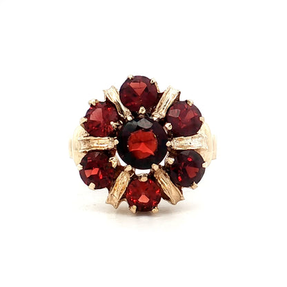 2.46 Vintage 1960s Garnet Cocktail Ring in 10k