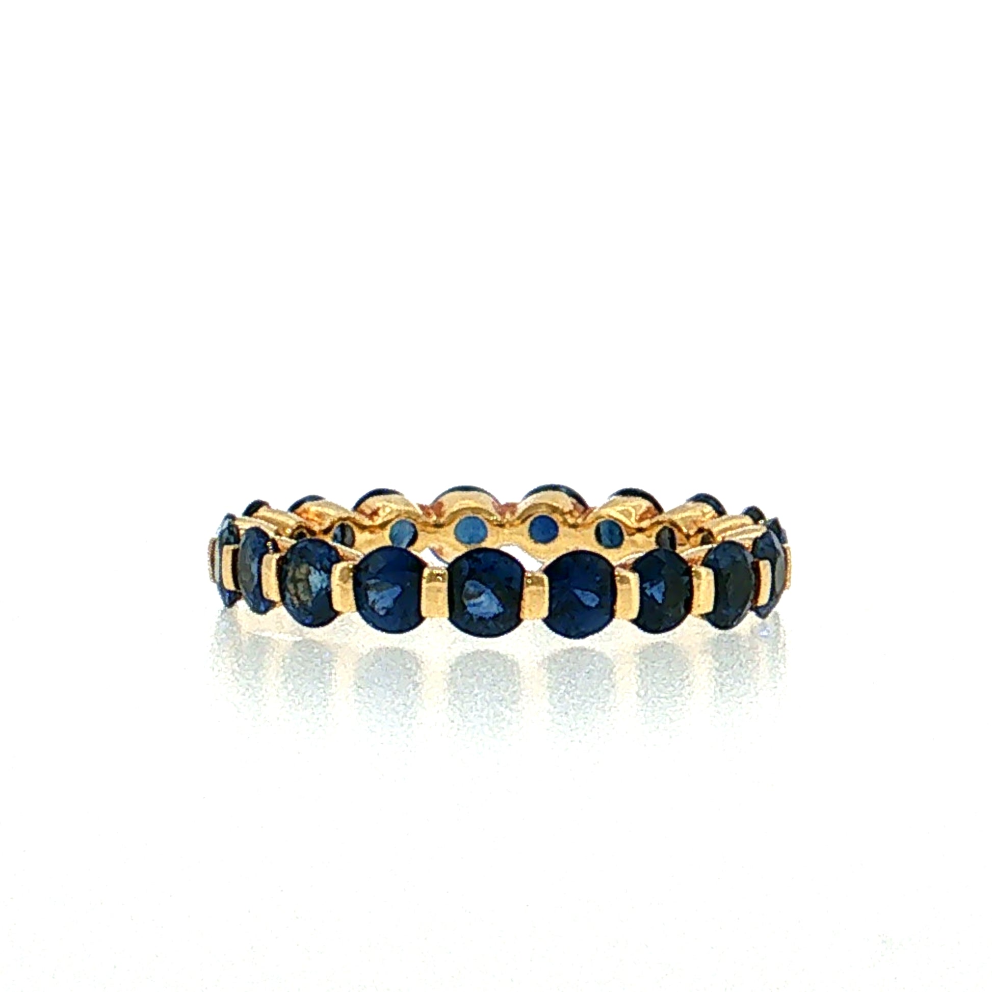 2.49 Blue Sapphire Eternity Band 18k Yellow Gold