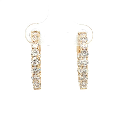 2.50 Round Brilliant Diamond Hoop Earrings 14k