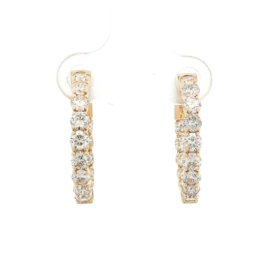 2.50 Round Brilliant Diamond Hoop Earrings 14k