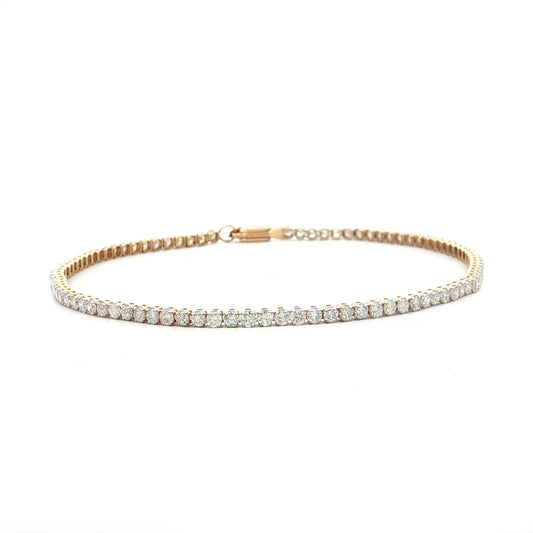 2.50 Round Brilliant Diamond Tennis Bracelet 14k