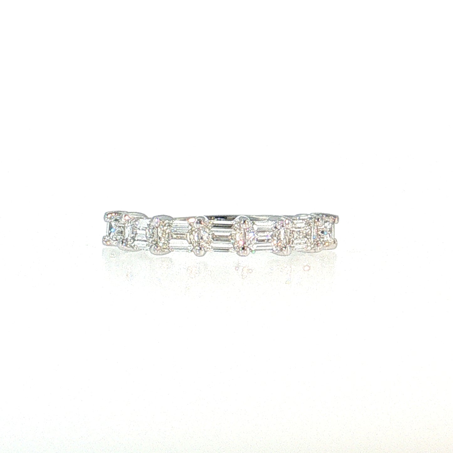 2.52 Emerald Cut Diamond Wedding Band 14k
