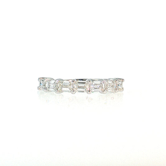 2.52 Emerald Cut Diamond Wedding Band 14k