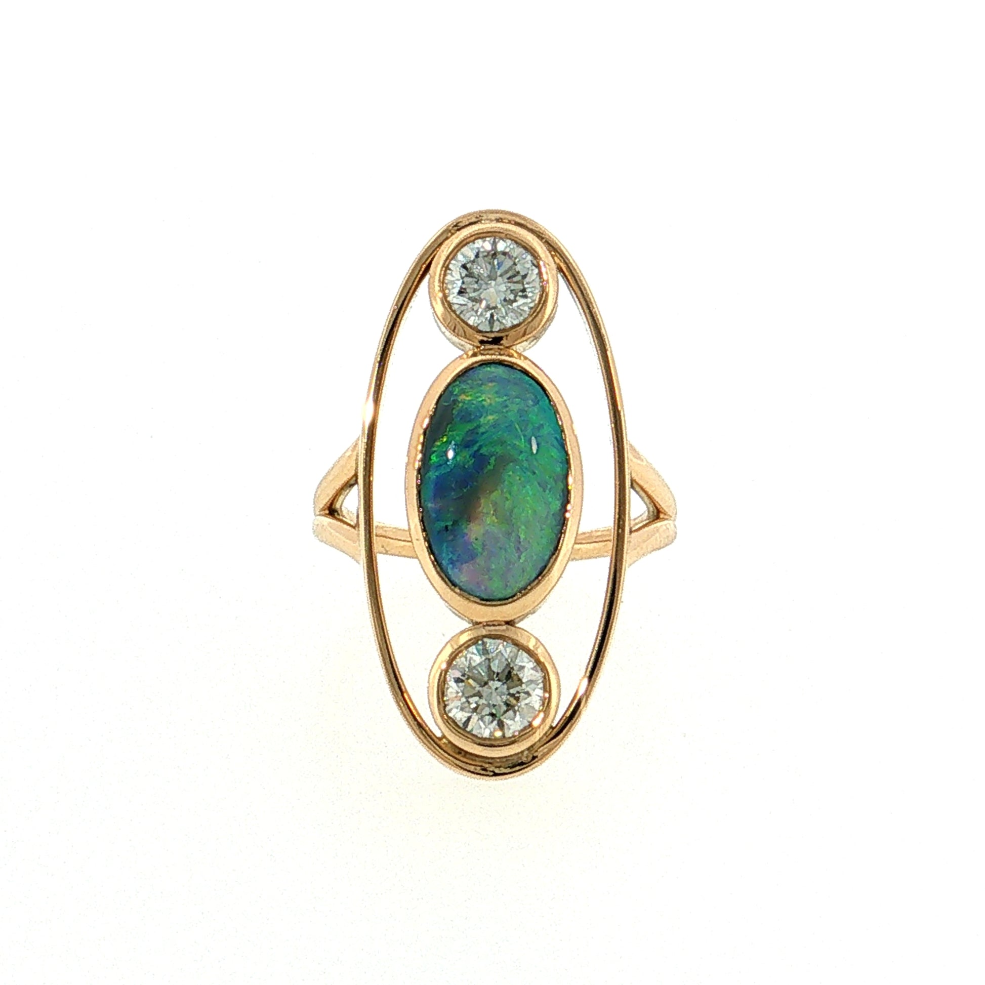 2.55 Opal & Diamond Cocktail Ring 18k