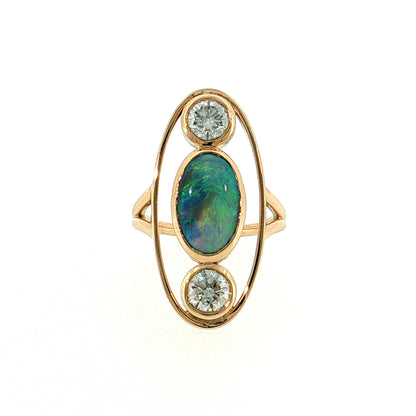 2.55 Opal & Diamond Cocktail Ring 18k