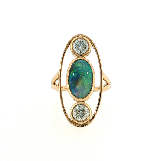 2.55 Opal & Diamond Cocktail Ring 18k