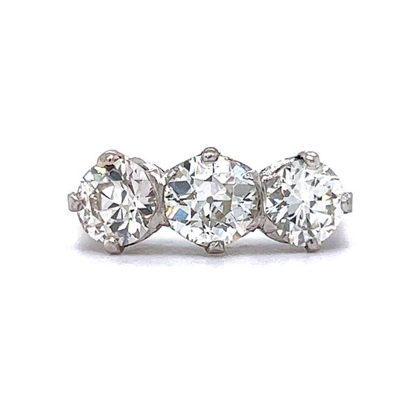 Vintage Three Stone Diamond Engagement Ring