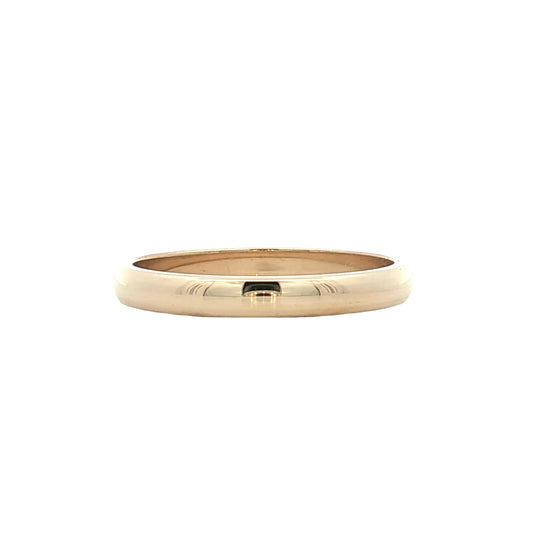 2.5mm Half Round Wedding Band 14k Yellow Gold