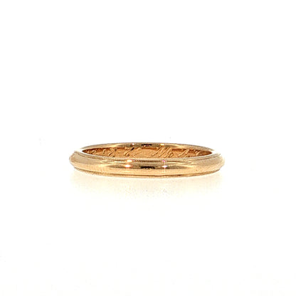 2.5mm Vintage Retro Milgrain Wedding Band 18k Yellow Gold