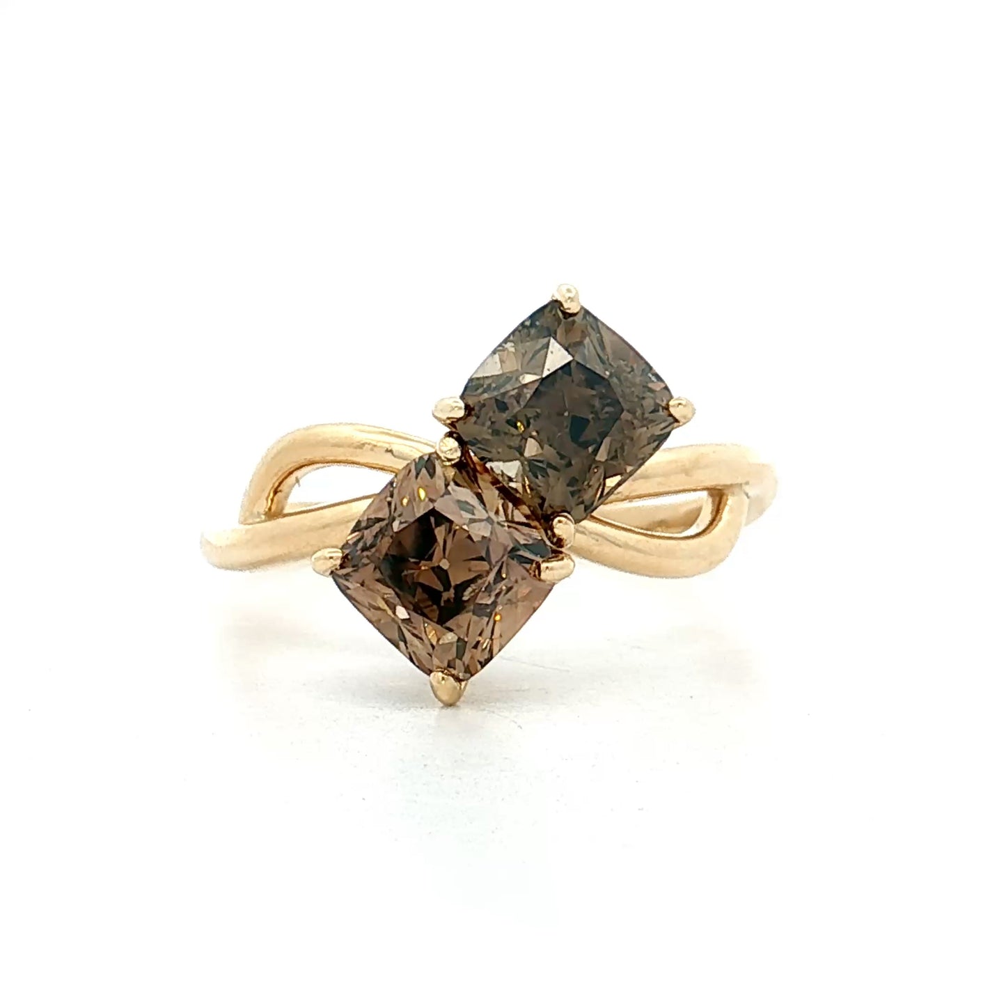 2.60 Toi Et Moi Diamond Engagement Ring 14k Yellow Gold