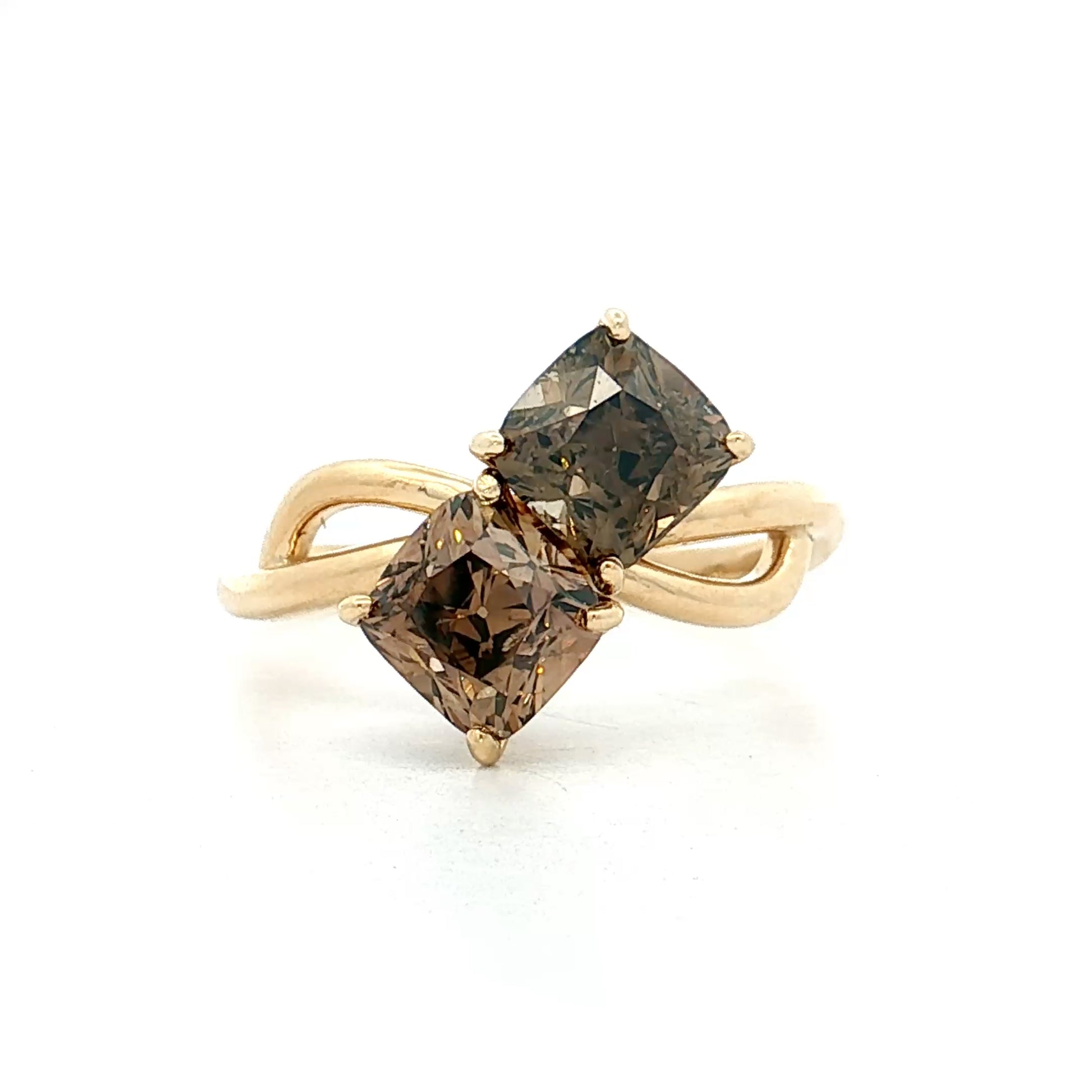 2.60 Toi Et Moi Diamond Engagement Ring 14k Yellow Gold