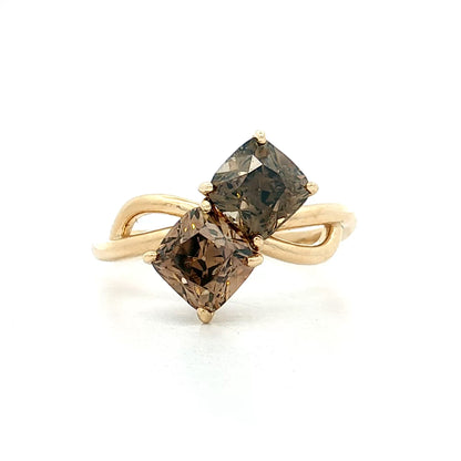 2.60 Toi Et Moi Diamond Engagement Ring 14k Yellow Gold