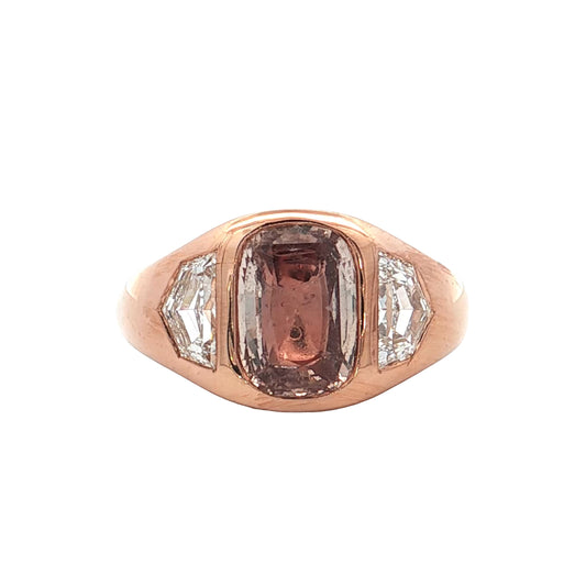 2.62 GIA Cushion Pink Sapphire Engagement Ring 18k