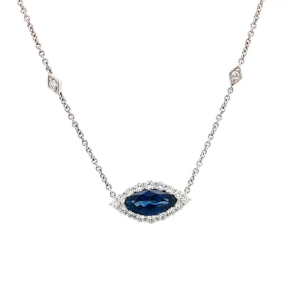 2.62 Marquise Sapphire Pendant Necklace 18k