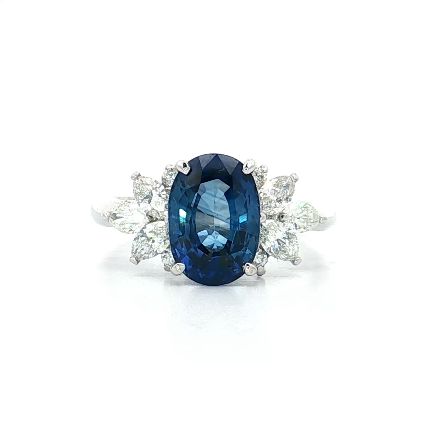 2.70 Oval Sapphire Engagement Ring in Platinum