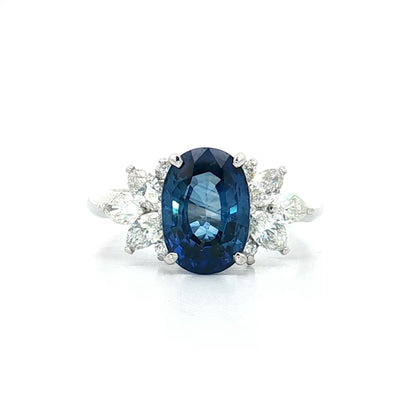 2.70 Oval Sapphire Engagement Ring in Platinum