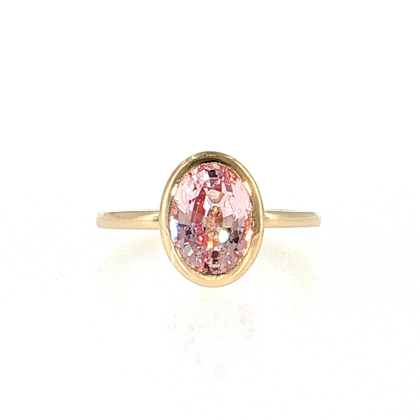 2.71 Padparadscha Sapphire Solitaire Engagement Ring 14k Rose Gold