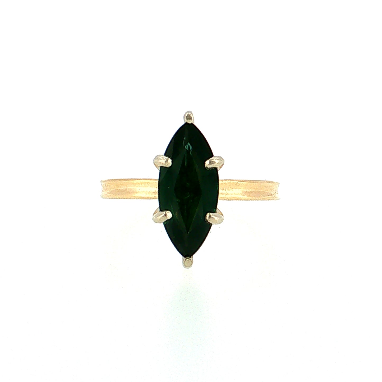 2.78 Marquise Green Sapphire Engagement Ring 14k