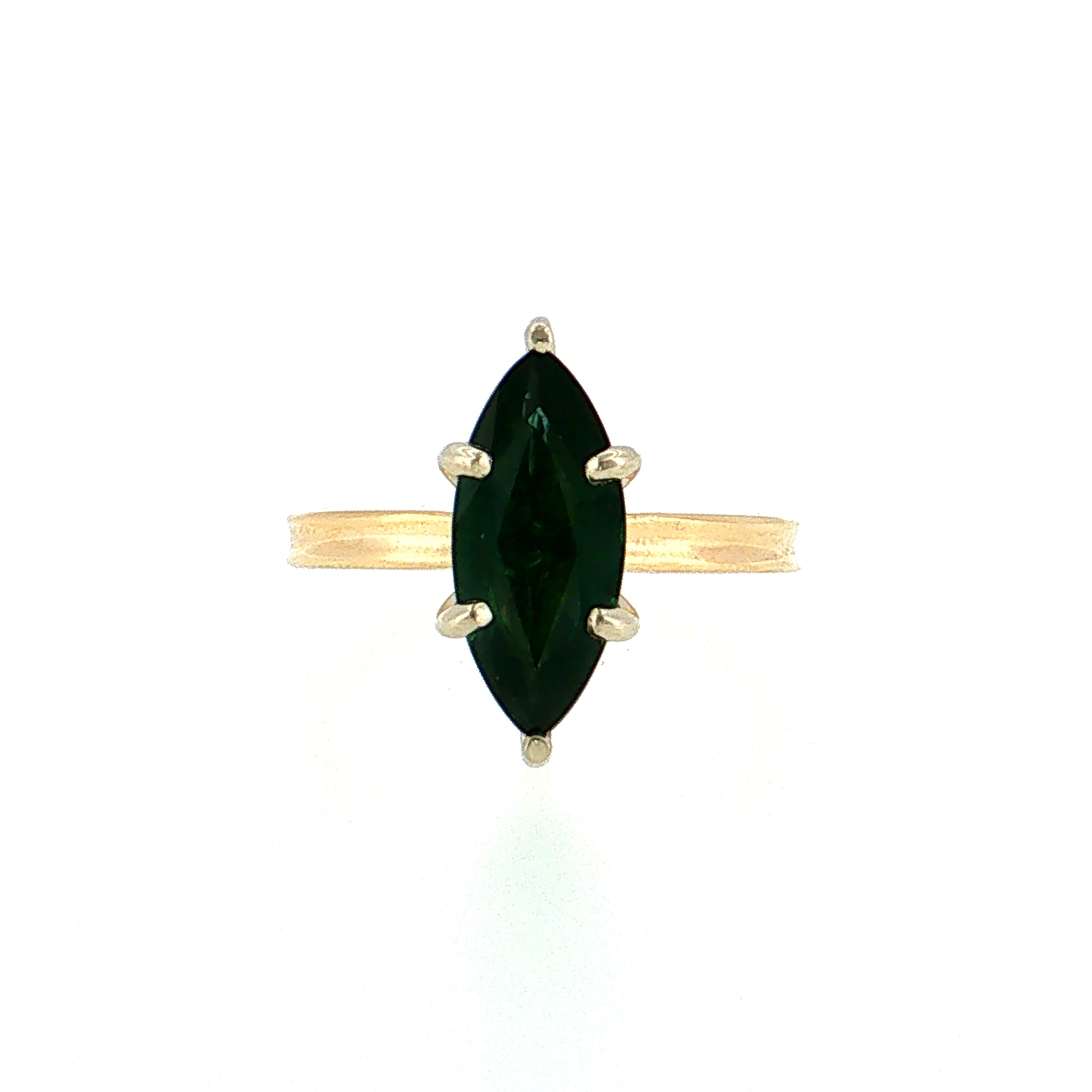 2.78 Marquise Green Sapphire Engagement Ring 14k