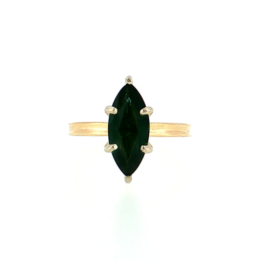 2.78 Marquise Green Sapphire Engagement Ring 14k
