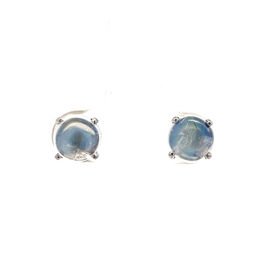 2.80 Cabochon Moonstone Stud Earrings in 14k