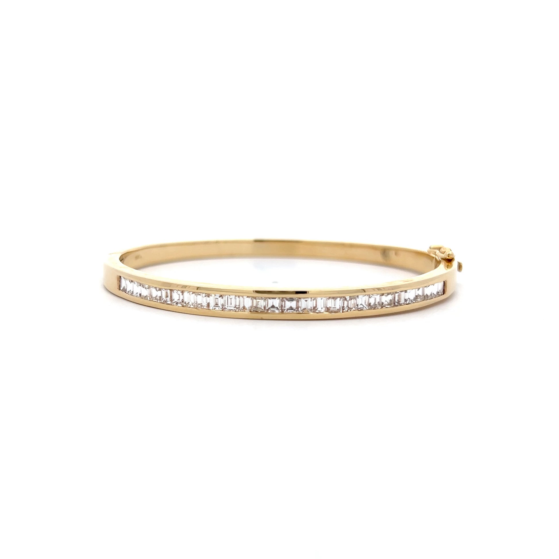 2.80 Emerald Cut Diamond Bangle Bracelet in 14k
