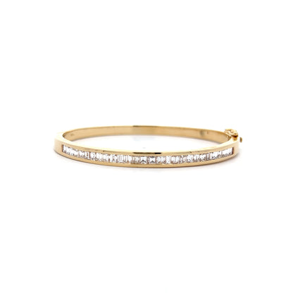 2.80 Emerald Cut Diamond Bangle Bracelet in 14k