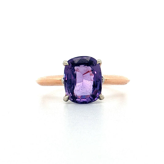 2.81 Cushion Sapphire Solitaire Engagement Ring 18k