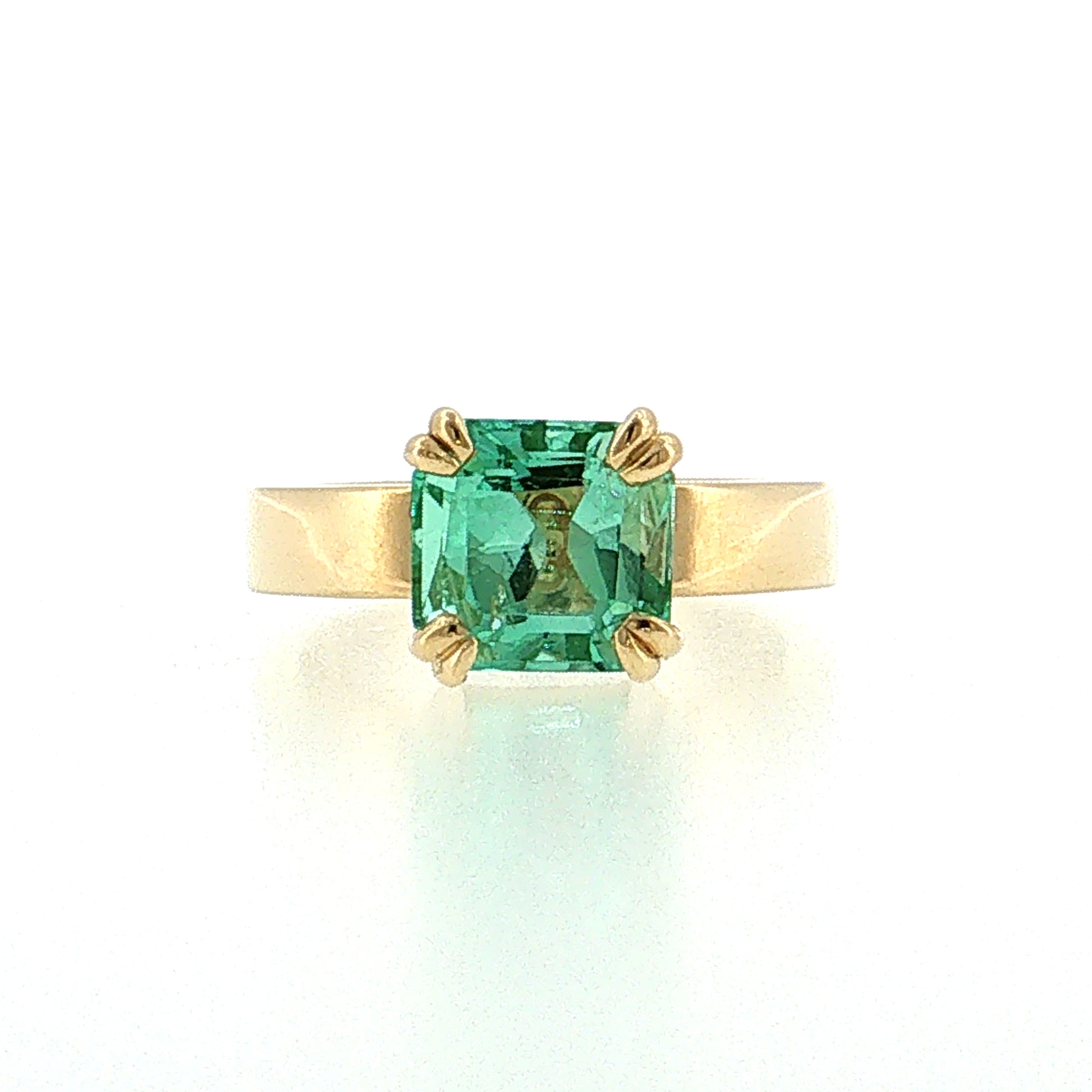2.83 GIA Step Cut Emerald Engagement Ring 14k